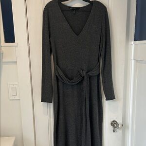 White House Black Market Charcoal Long Sleeve Dress
